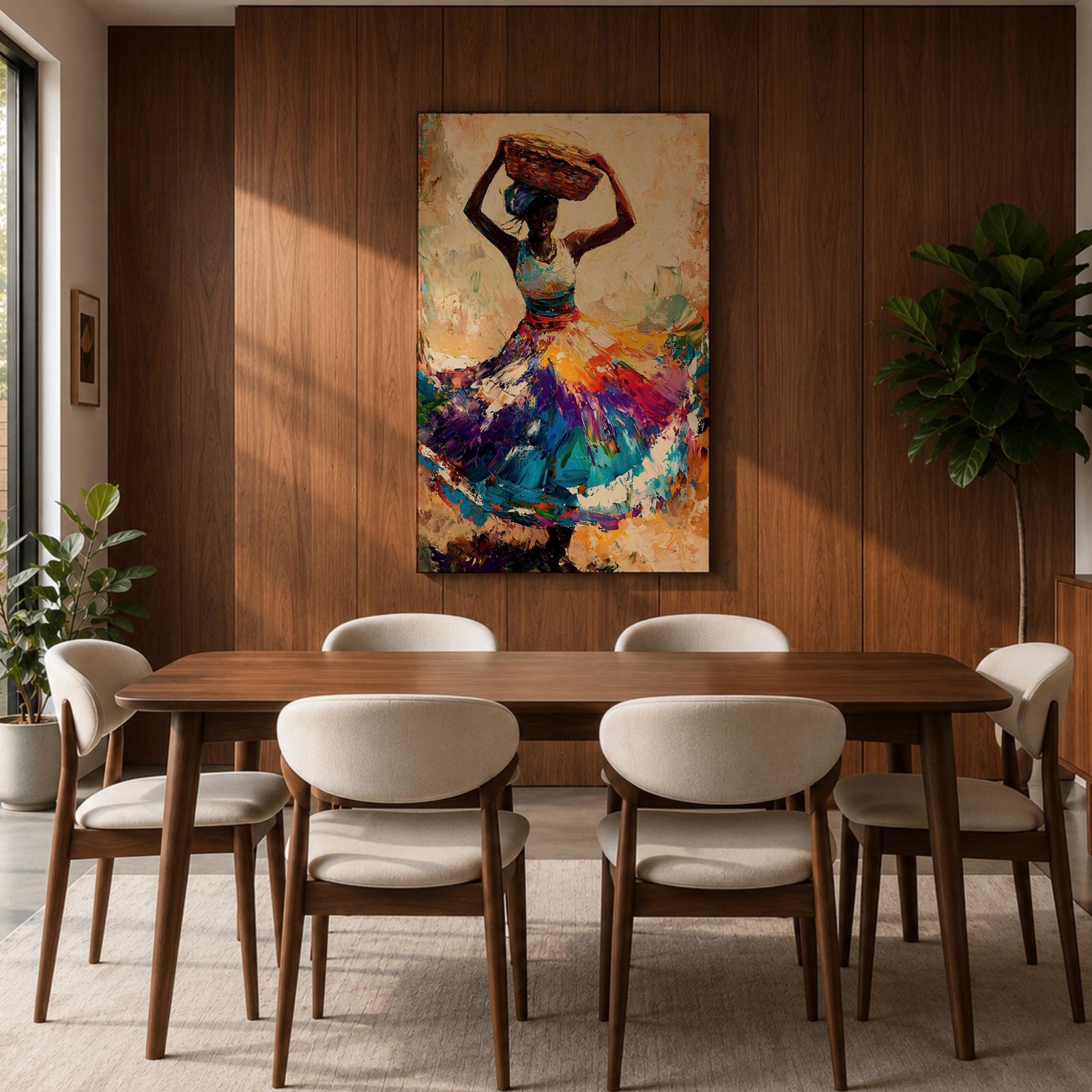 African Woman Wall Art Ethnic Cultural Dancer Abstract Gift Living Room Home Decor