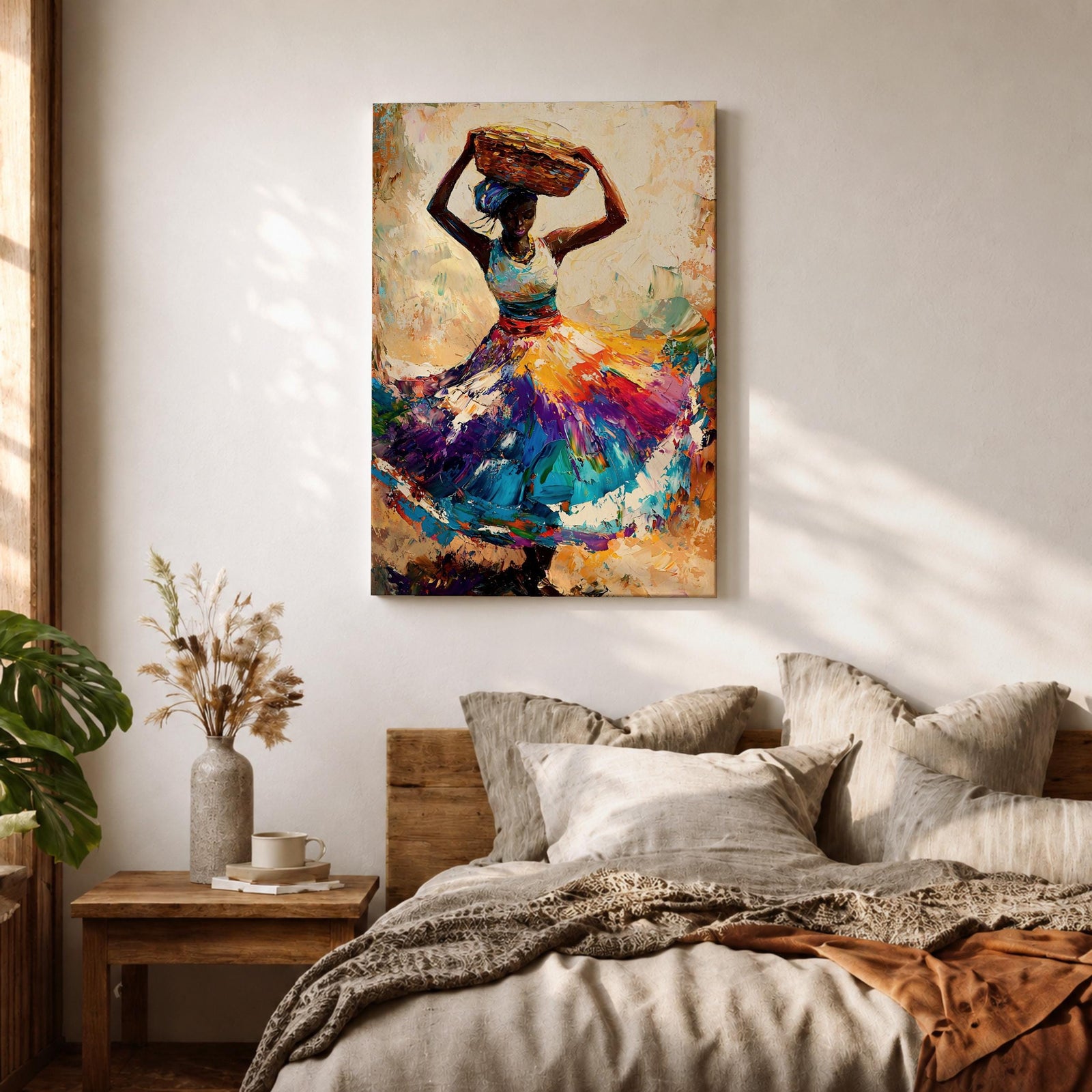 African Woman Wall Art Ethnic Cultural Dancer Abstract Gift Living Room Home Decor