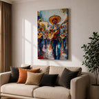 Mariachi Musicians Wall Art Mexican Cultural Music Festival Parade Gift Living Room Home Decor