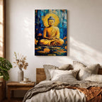 Gautama Buddha Wall Art Buddhist Religious Meditation Lotus Abstract Gift Yoga Room Home Decor
