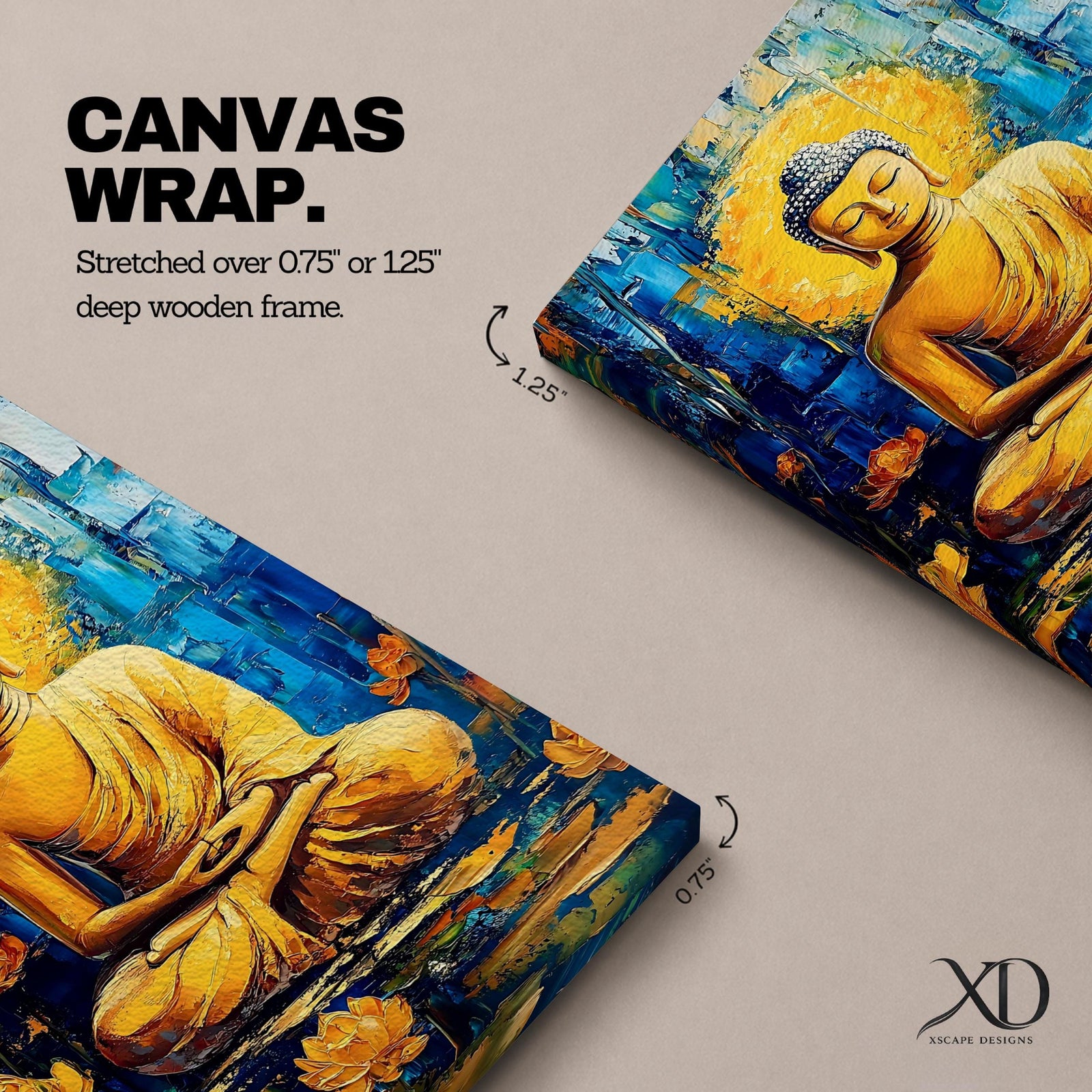 Gautama Buddha Wall Art Buddhist Religious Meditation Lotus Abstract Gift Yoga Room Home Decor