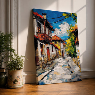 European Village Wall Art Cultural Street Historic Town Cityscape Gift Living Room Home Decor