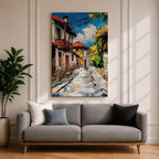European Village Wall Art Cultural Street Historic Town Cityscape Gift Living Room Home Decor