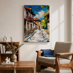 European Village Wall Art Cultural Street Historic Town Cityscape Gift Living Room Home Decor