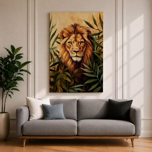African Lion Wildlife Animal Wall Art King Safari Nature Gift Living Room Home Decor