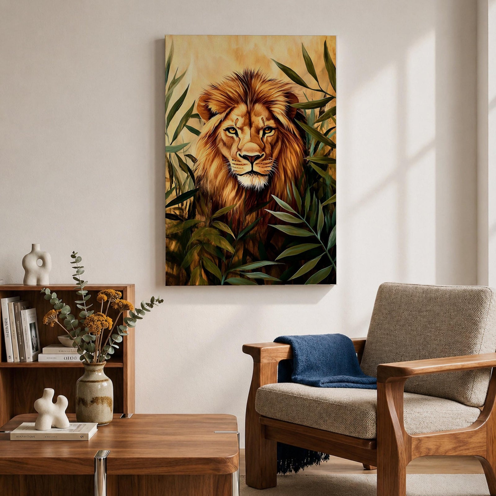 African Lion Wildlife Animal Wall Art King Safari Nature Gift Living Room Home Decor