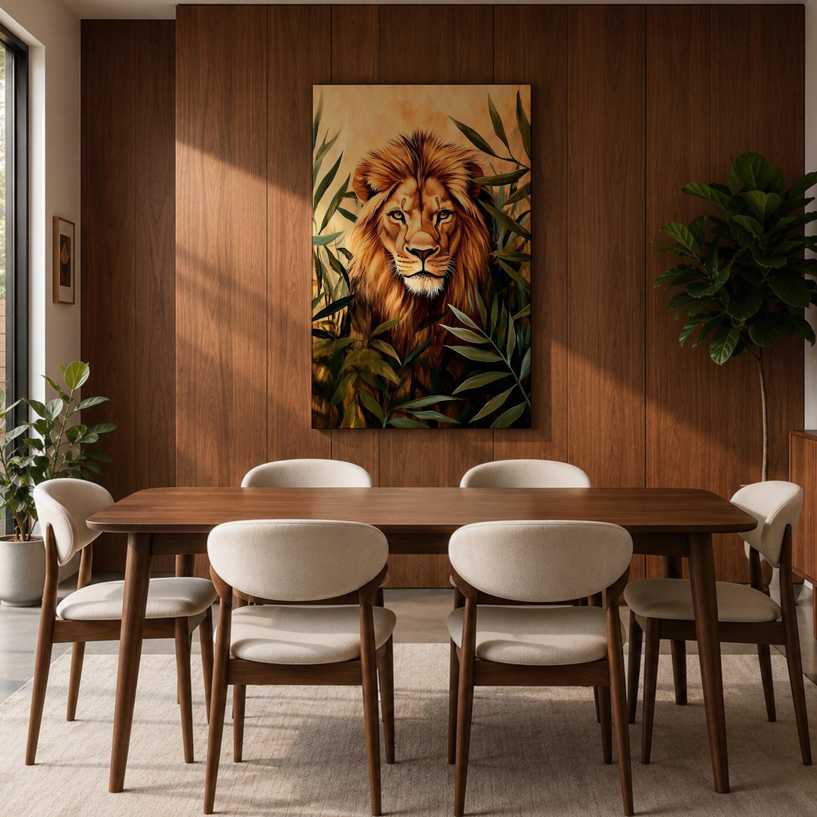 African Lion Wildlife Animal Wall Art King Safari Nature Gift Living Room Home Decor