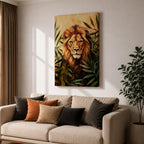 African Lion Wildlife Animal Wall Art King Safari Nature Gift Living Room Home Decor