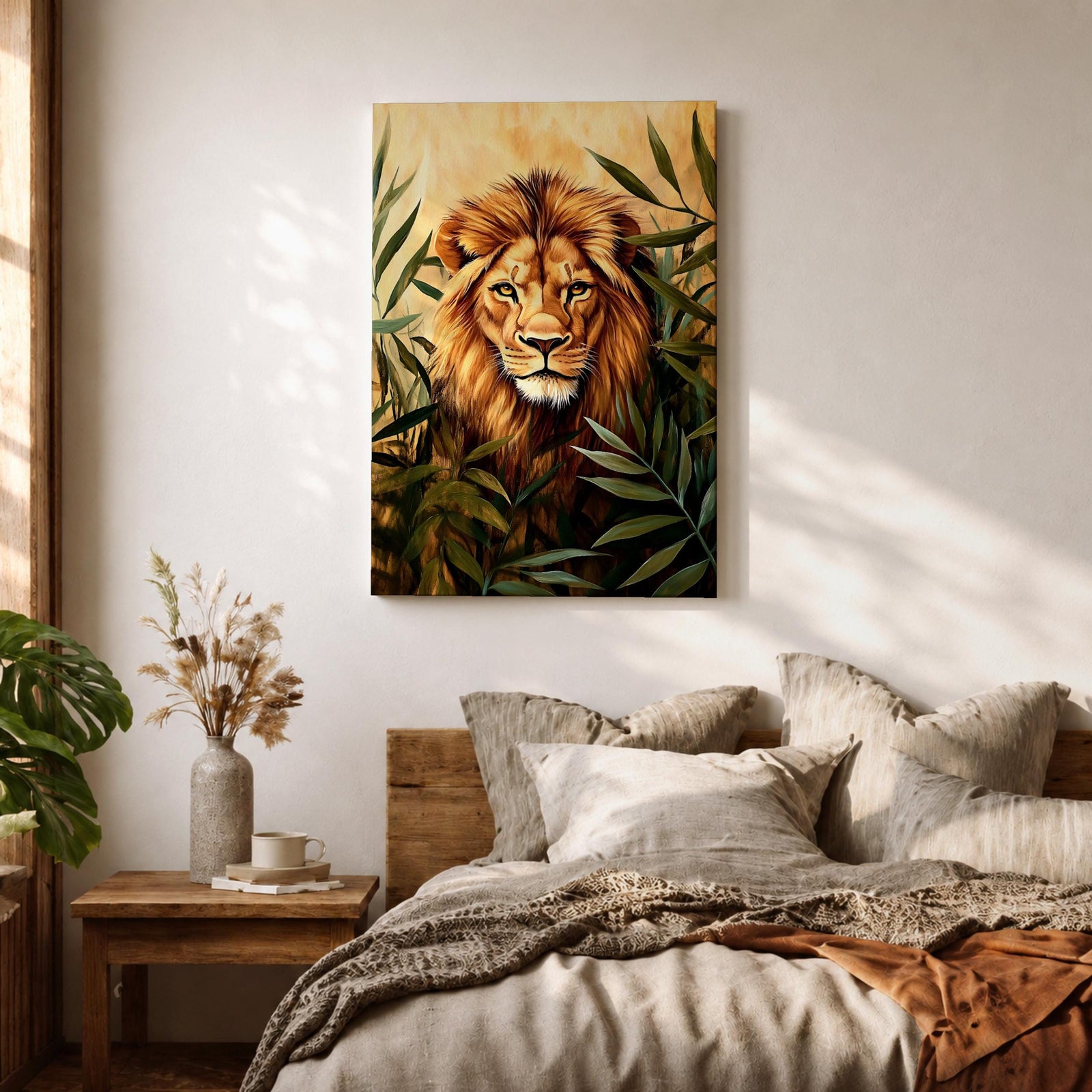 African Lion Wildlife Animal Wall Art King Safari Nature Gift Living Room Home Decor