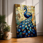 Peacock Bird Wall Art Royal Indian Peafowl Stained Glass Gift Living Room Home Decor