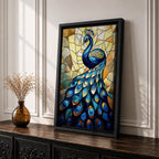 Peacock Bird Wall Art Royal Indian Peafowl Stained Glass Gift Living Room Home Decor