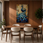 Peacock Bird Wall Art Royal Indian Peafowl Stained Glass Gift Living Room Home Decor