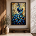 Peacock Bird Wall Art Royal Indian Peafowl Stained Glass Gift Living Room Home Decor