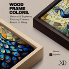Peacock Bird Wall Art Royal Indian Peafowl Stained Glass Gift Living Room Home Decor