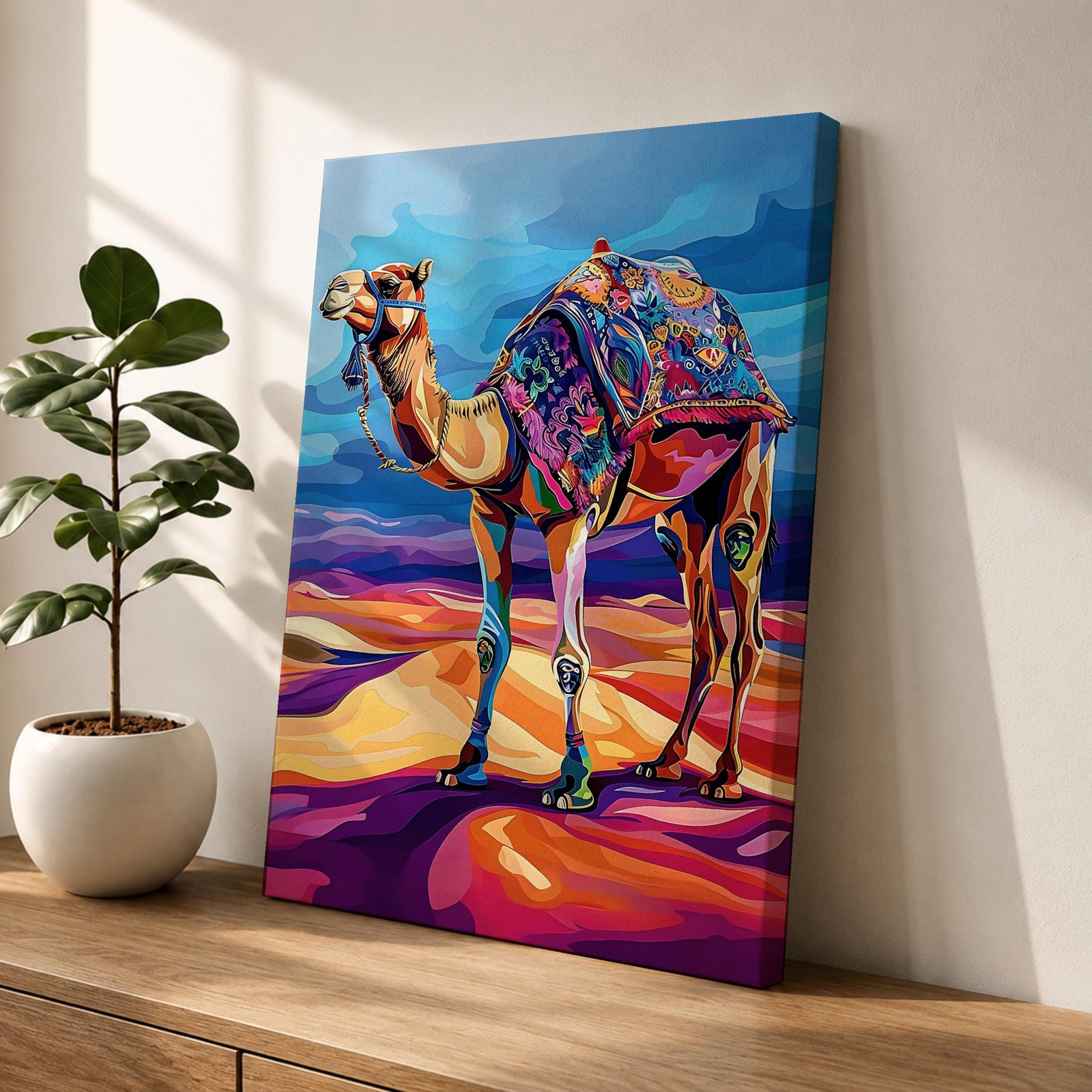 Camel Middle Eastern Wall Art Caravan Desert Travel Nature Gift Living Room Home Decor
