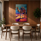 Camel Middle Eastern Wall Art Caravan Desert Travel Nature Gift Living Room Home Decor