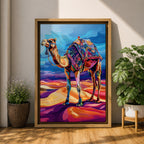 Camel Middle Eastern Wall Art Caravan Desert Travel Nature Gift Living Room Home Decor
