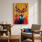 Deer Forest Wildlife Animal Wall Art Buck Abstract Nature Gift Living Room Home Decor
