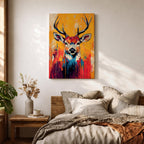 Deer Forest Wildlife Animal Wall Art Buck Abstract Nature Gift Living Room Home Decor