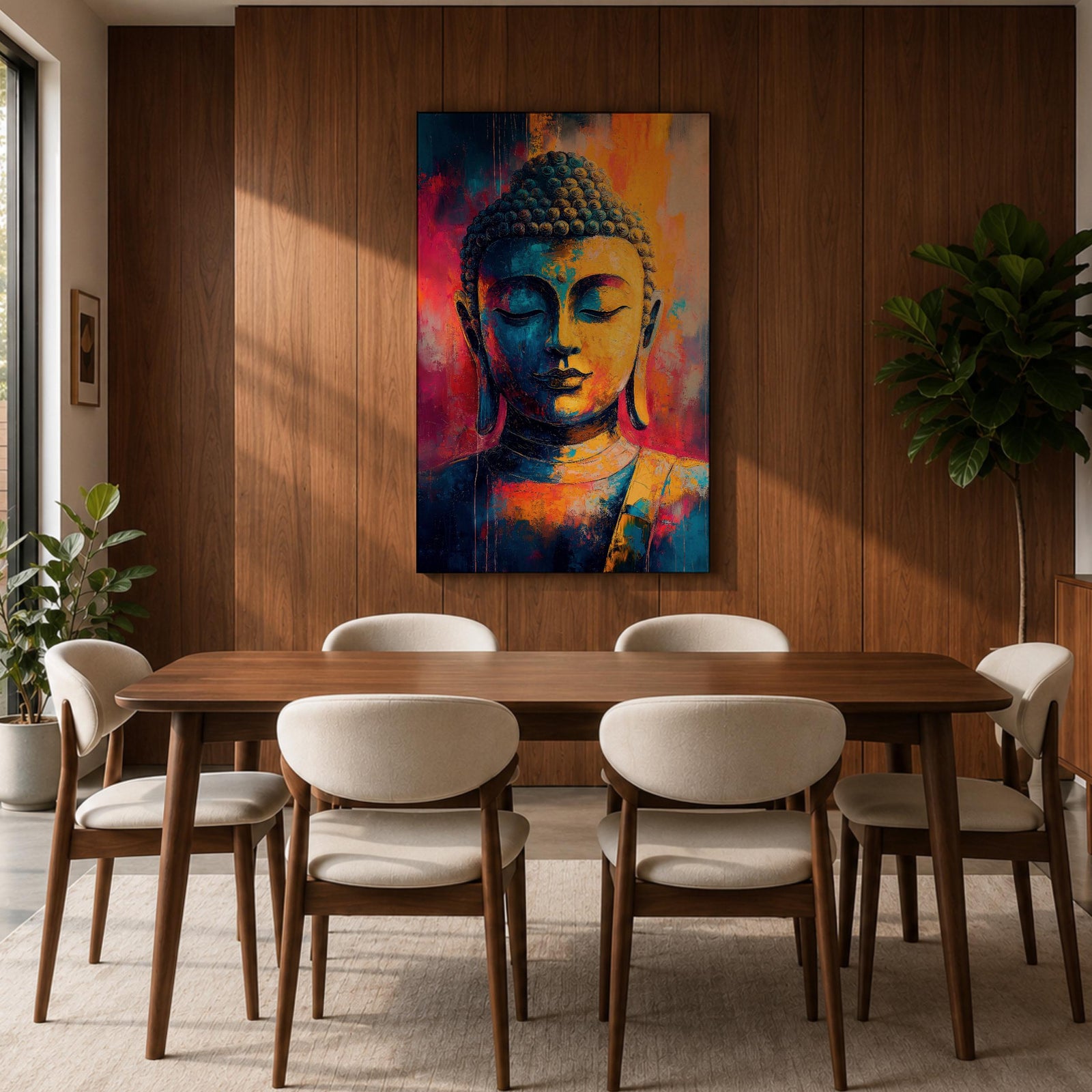 Buddha Buddhist Wall Art Gautama Shakyamuni Abstract Zen Gift Yoga Studio Room Home Decor