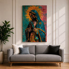 La Virgen Morena Wall Art Virgin of Guadalupe Framed Canvas Mexican Catholic Religious Decor