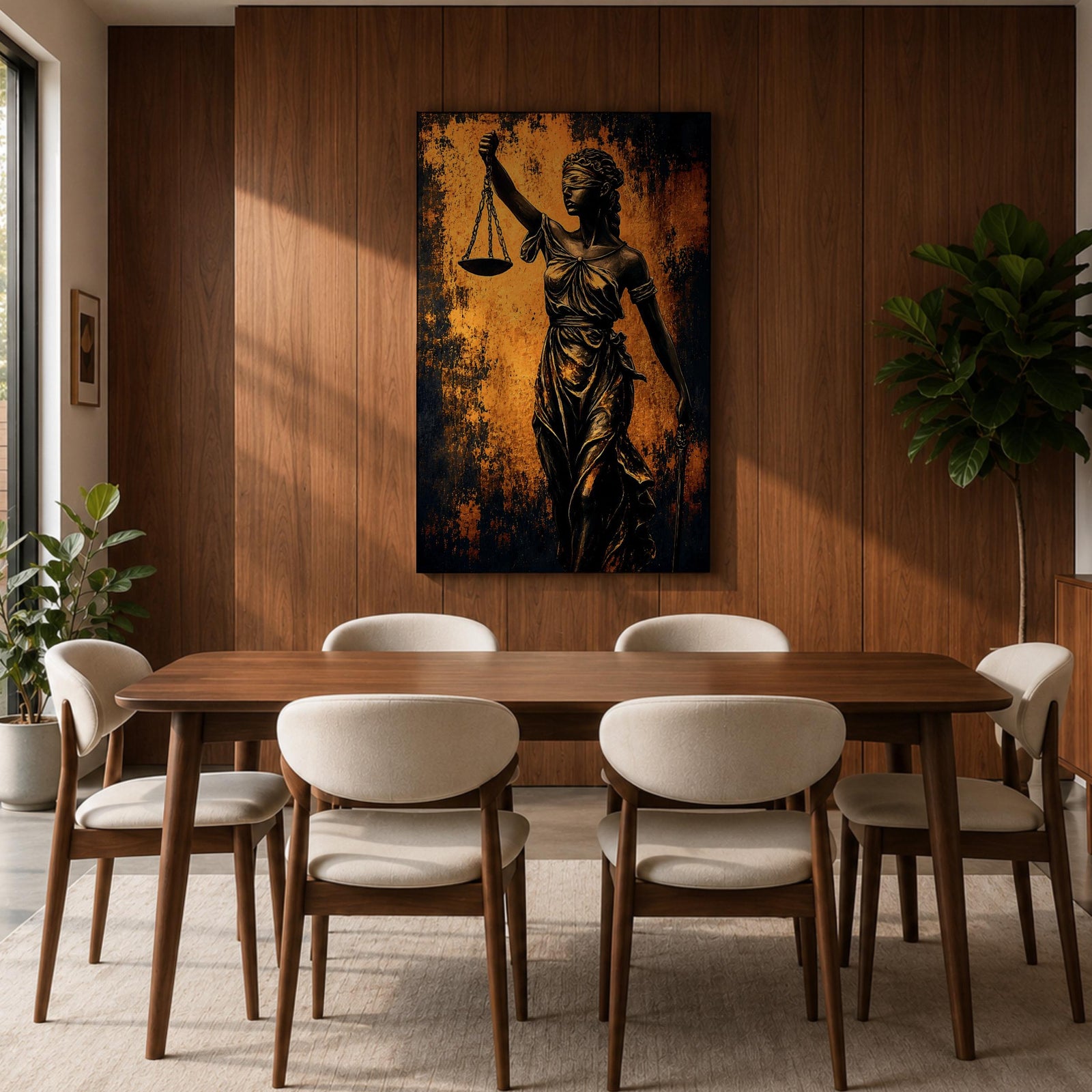 Lady Justice Wall Art Legal Symbol Scales Abstract Modern Gift Law Office Home Decor