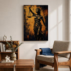 Lady Justice Wall Art Legal Symbol Scales Abstract Modern Gift Law Office Home Decor