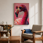 Flamingo Tropical Bird Wall Art Pink Flamingo Animal Symbol Gift Living Room Home Decor