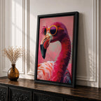 Flamingo Tropical Bird Wall Art Pink Flamingo Animal Symbol Gift Living Room Home Decor