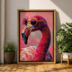 Flamingo Tropical Bird Wall Art Pink Flamingo Animal Symbol Gift Living Room Home Decor