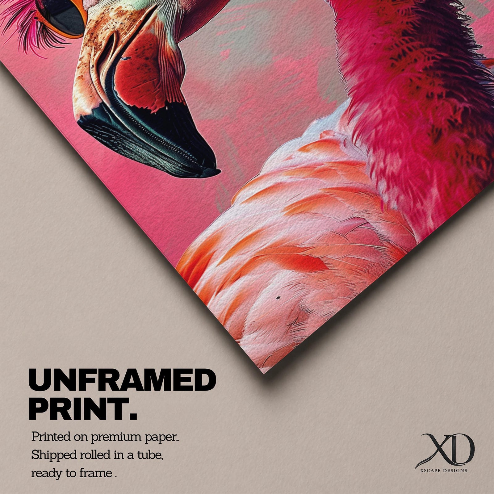 Flamingo Tropical Bird Wall Art Pink Flamingo Animal Symbol Gift Living Room Home Decor