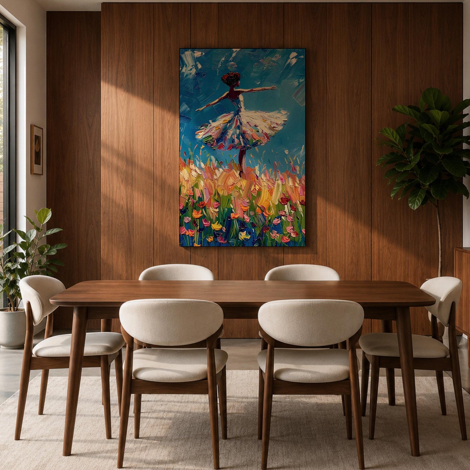 Ballerina Ballet Wall Art Dance Figure Floral Abstract Gift Living Room Bedroom Home Decor