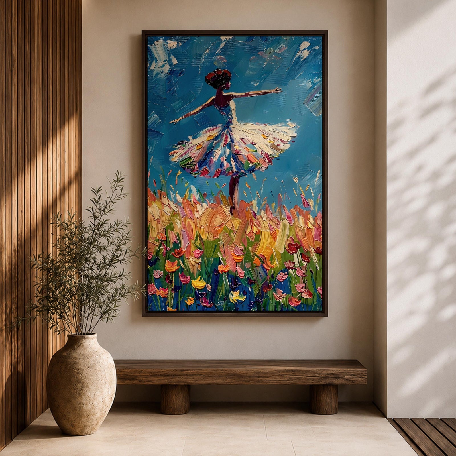 Ballerina Ballet Wall Art Dance Figure Floral Abstract Gift Living Room Bedroom Home Decor