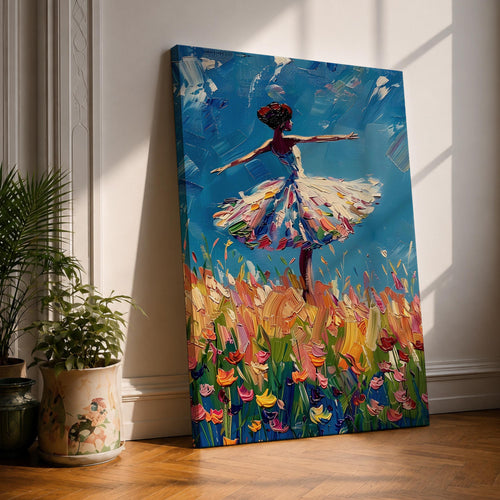 Ballerina Ballet Wall Art Dance Figure Floral Abstract Gift Living Room Bedroom Home Decor