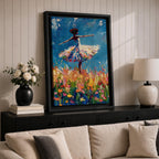 Ballerina Ballet Wall Art Dance Figure Floral Abstract Gift Living Room Bedroom Home Decor