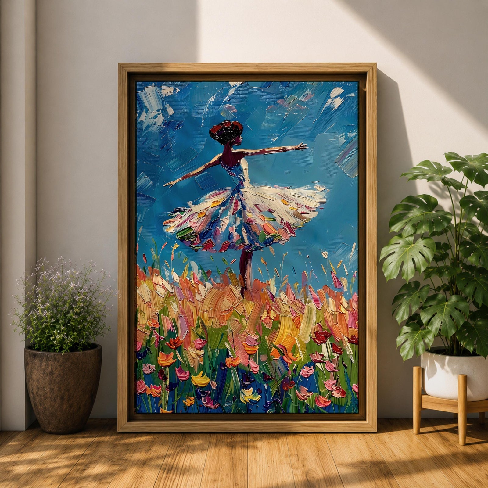 Ballerina Ballet Wall Art Dance Figure Floral Abstract Gift Living Room Bedroom Home Decor