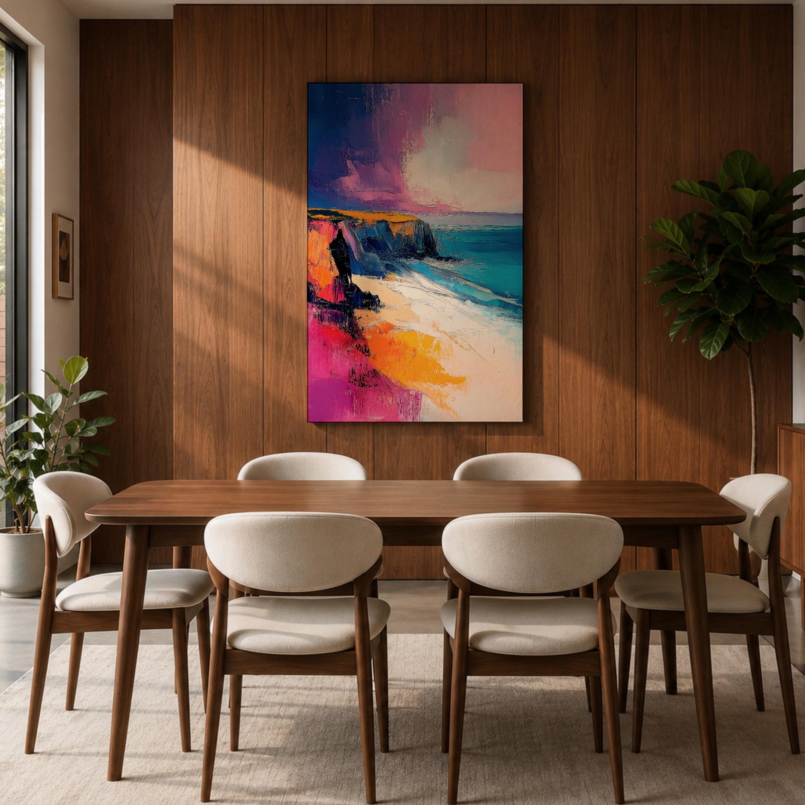 Coastal Cliffs Seascape Wall Art Ocean Coast View Abstract Gift Living Room Home Decor