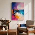 Coastal Cliffs Seascape Wall Art Ocean Coast View Abstract Gift Living Room Home Decor