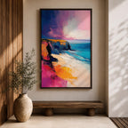 Coastal Cliffs Seascape Wall Art Ocean Coast View Abstract Gift Living Room Home Decor