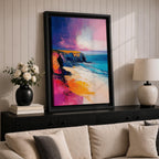Coastal Cliffs Seascape Wall Art Ocean Coast View Abstract Gift Living Room Home Decor