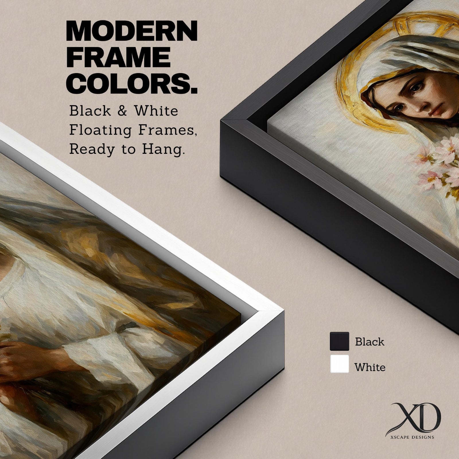 Vintage devotional illustration of the Virgin Mary portrayed as the Blessed Madonna with a serene expression and gentle downward gaze, wearing flowing blue and cream robes with a soft halo surrounding her head, rendered in muted antique tones with delicate shading in a traditional Marian devotional composition inspired by classic Catholic altar imagery.