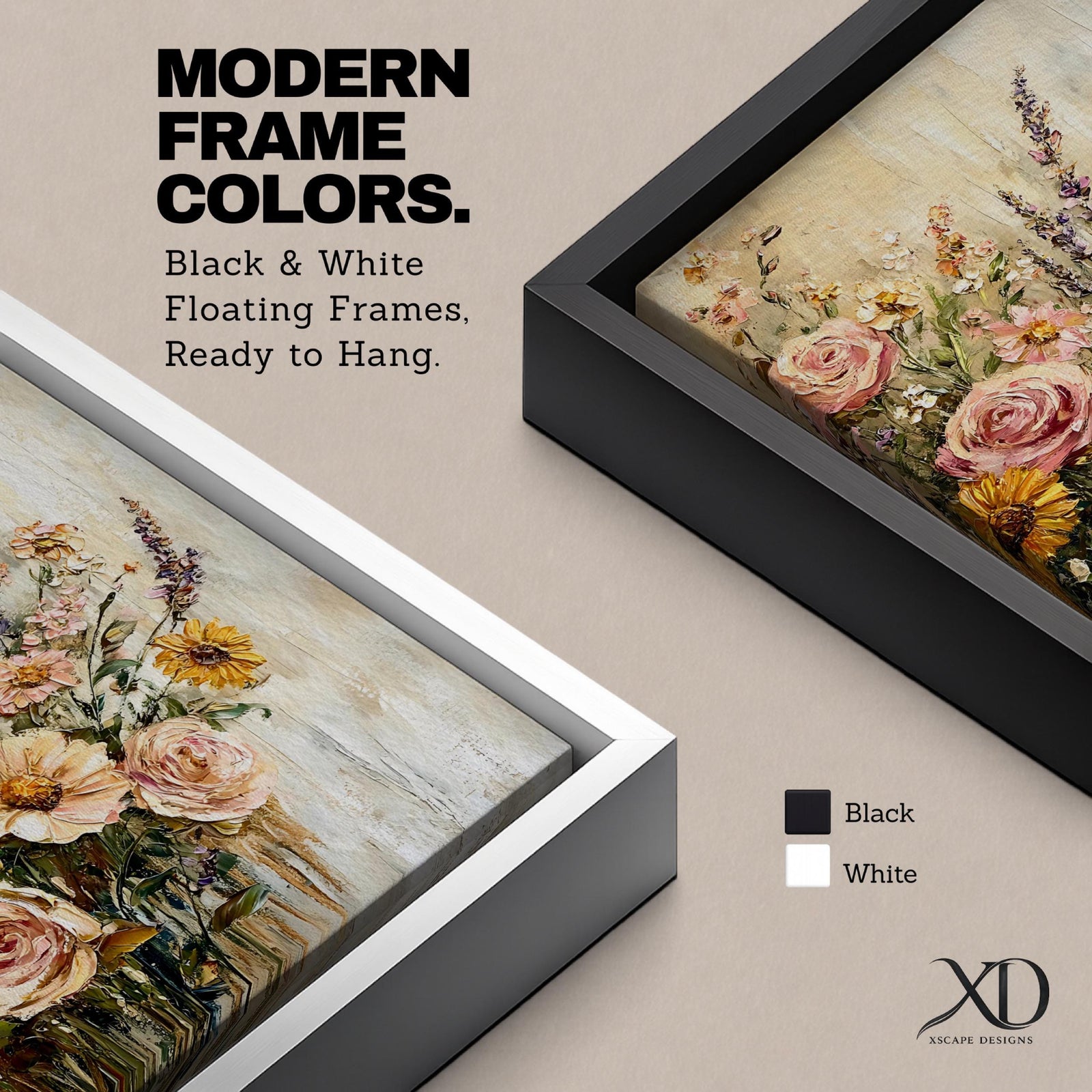 A vintage-style floral bouquet painting featuring textured roses, daisies, and wildflowers arranged in a loose, natural composition. The artwork uses thick impasto brushstrokes to create a rustic cottagecore aesthetic with soft, muted tones and a classic floral theme.