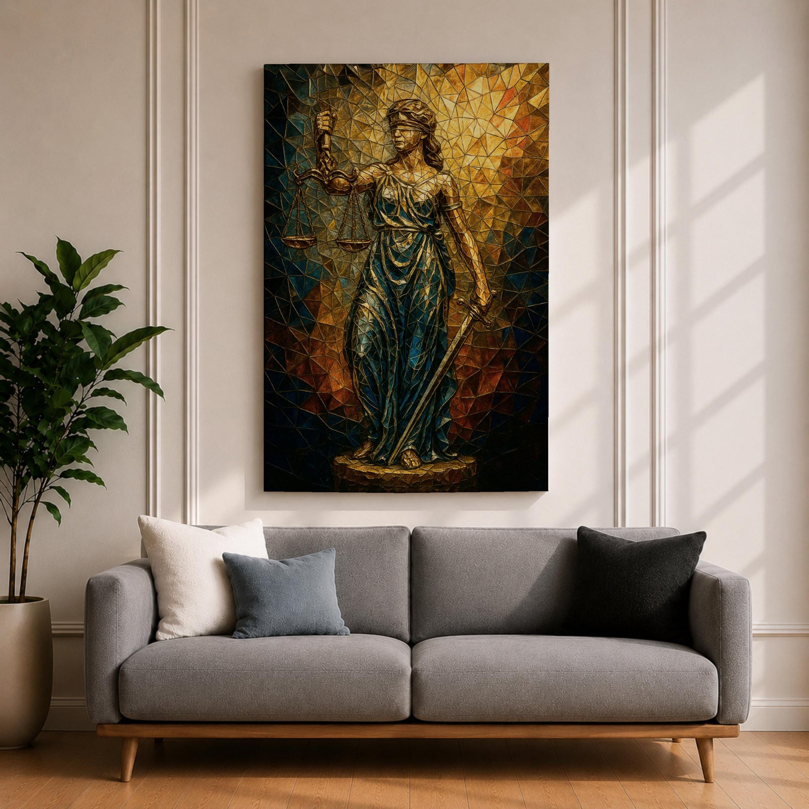 Lady Justice Legal Symbol Wall Art Roman Justitia Mosaic Gift Law Office Home Decor