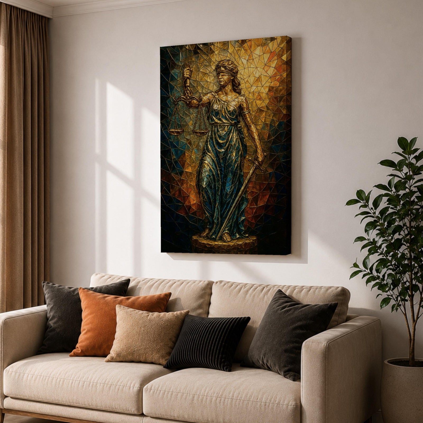 Lady Justice Legal Symbol Wall Art Roman Justitia Mosaic Gift Law Office Home Decor