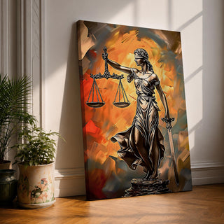 Lady Justice Legal Symbol Wall Art Justitia Abstract Gift Courtroom Law Office Home Decor