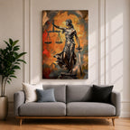 Lady Justice Legal Symbol Wall Art Justitia Abstract Gift Courtroom Law Office Home Decor