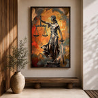 Lady Justice Legal Symbol Wall Art Justitia Abstract Gift Courtroom Law Office Home Decor
