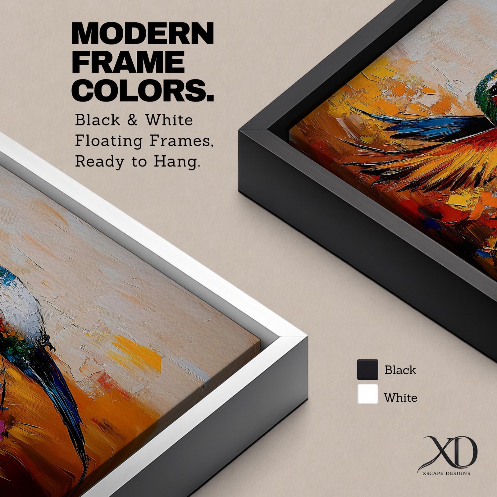 A vibrant impasto style painting of a hummingbird in mid-flight with colorful textured wings and body. The artwork captures the dynamic motion and intricate details of the bird against a warm abstract background, emphasizing wildlife and nature themes in a richly textured animal depiction.