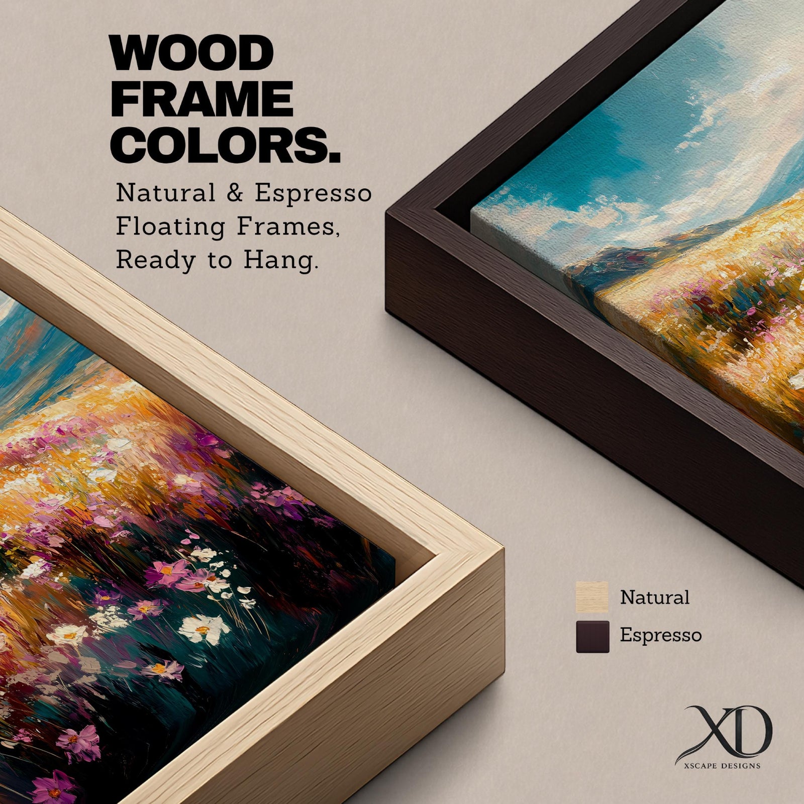 A vibrant wildflower mountain landscape featuring a colorful meadow filled with blooming flowers under a bright sky, painted in a naturalistic style with rich textures and dynamic brushstrokes capturing the beauty of nature and open fields.