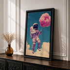 Astronaut Space Wall Art Cotton Candy Fantasy Gift Cloud Kids Nursery Room Home Decor